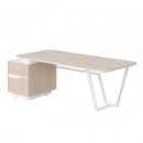 Стол руководителя левый Line СФ-571102.1 Дуб светлый Черный графит_1