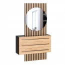 Тумба с зеркалом левая Неаполь ЛД 134.100.000 Черный Дуб Золотой_2