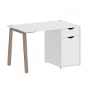 Стол письменный HOME OFFICE VR.SP-3-118.1.A Белый Бриллиант/Мокко металл_2
