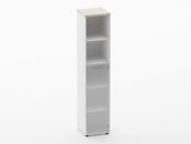 Шкаф 4 узкий  2 полки открытые и 1 стеклянная дверь Deka 10.19.16Пр Дуб Сантана светлый/Белый_52