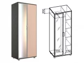 Шкаф 800 Модуль 5 Ясень шимо темн/ясень шимо св._2
