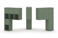 Надставка на стол высокая односторонняя + задняя стенка (8 шт.) + распашной фасад (3 шт.) + блок с 2-мя ящиками (1 шт.) CONCEPT CN.ONV-004 Кобо Белый металл_29