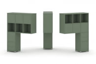 Надставка на стол высокая двухсторонняя + задняя стенка (8 шт.) + блок с 2-мя ящиками (2 шт.) CONCEPT CN.DNV-006 Кобо Белый металл_12