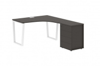 Стол эргономичный с тумбой правый EDIS EVCET 1318 R Мокко Белый_60