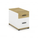 Тумба опорная/приставная с ящиком и распашным фасадом CONCEPT CN.TGO-004 B/W Дуб Винченцо Белый бриллиант Черный_16