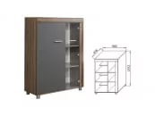 Шкаф Бэлла-5  МЦН 900 Смоки софт Индиан эбони темный_1