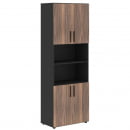 Шкаф с 2 комплектами глухих малых дверей VELION VENEER VRHCS 80.4 Американский орех Яшма черная_17