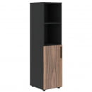 Шкаф-колонка с глухой малой дверью (левый) VELION VENEER VRMCS 40.5 L Американский орех Яшма черная_31
