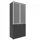 Шкаф комбинированный (стекло в рамке) XHC 85.7 Легно Темный_14