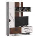 Тумба ТВ комбинированная Вилена ЛД 138.130.000 Оникс Серый/Орех/Монте белый_0