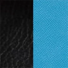 Экокожа Черный/Голубой