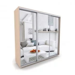 Трехстворчатый шкаф Акцент-Сим З 2100х600  Дуб молочный