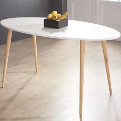 Стол обеденный ST-005 Белый овальный