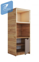 Стеллаж RICH СЖ-002 Миндаль/Глиняный серый/дуб крафт золотой