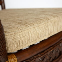 Комплект террасный ANDREA (стол кофейный со стеклом + 2 кресла + подушки) ротанг, 64х67х92см / D60х55, Pecan Washed (античн. орех)