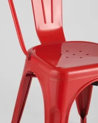 Стул TOLIX с высокой спинкой Красный глянцевый