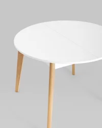 Раздвижной овальный стол Rondo 100-135 Бук/белый