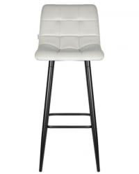 Стул барный DOBRIN NICOLE (черные матовые ножки, светло-серый велюр (108-52)) 2 шт