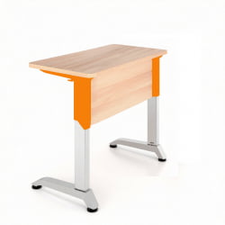 Парта одноместная Де Гласси Н (рост 5-7)  ЛДСП Дуб Сантана/ Металл Серый+Оранжевый