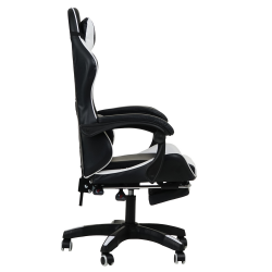 Кресло 1206 KINGQUEEN цвет черный/белый с массажем 1206-black-white-mass