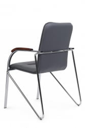 Стул Самба с деревянными подлокотниками СМБ-02Х Хром гальв. Серый / SMB-02H