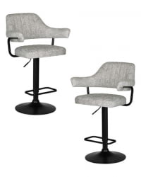 Стул барный DOBRIN CHARLY BLACK (светло-серый твид (LEO04)) 2 шт