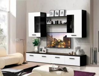 Набор мебели для гостиной Грация 1.7 МДФ глянец Венге/Белый