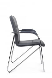 Стул Самба с пластиковыми подлокотниками SMB-03H Хром гальв. Серый
