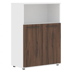 Шкаф с глухими малыми дверьми EDIS EMCS 85.3 Дуб Денвер темный Мокко Белый