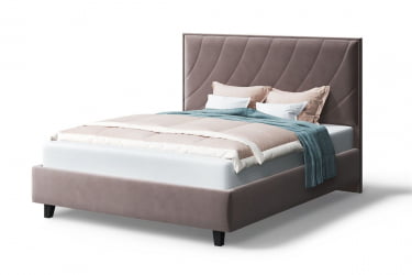 Кровать СОФИЯ 2000*1200мм (на опорах), велюр Бренди лайт 05 (кофе), (б/основания, б/матраса)