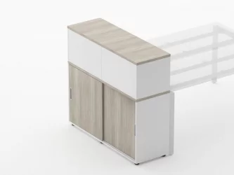 Тумба комбинированная высокая для рабочего модуля Deka 9.04.125 Дуб Сантана светлый/Белый