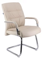Кресло для посетителей Еверпроф Бонд CФ экокожа Бежевый / Everprof Bond CF