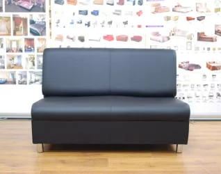 Диван офисный Клерк 9 двойная без подлокотников черный Ecotex 3001