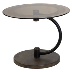 Стол в гостиную Дуэт 13Н Черный, дуб маррон / стекло тонированное