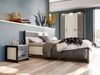 Комплект мебели для спальни Техно №3 Дуб Крафт белый Серый шифер