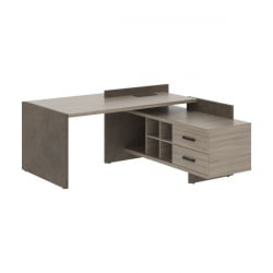 Стол руководителя левый WOOD&STONE СФ-531221 Дрифтвуд Бетон Чикаго темный