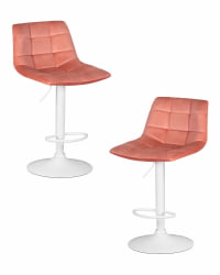 Стул барный DOBRIN TAILOR WHITE (пудрово-розовый велюр (MJ9-32)) 2 шт