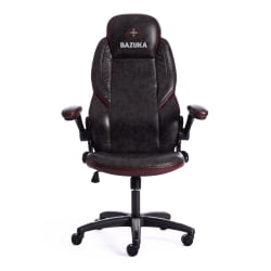 Кресло BAZUKA кож/зам, серый/коричневый, 2TONE/2TONE перф/2TONE