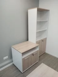 Тумба для оргтехники Deka 9.05.11 Дуб Сантана светлый/Белый