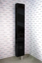 Дизайнерский шкаф в черном глянцевом стекле Лупо Шелф (левый) Венге