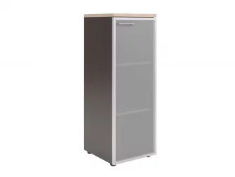 Шкаф колонка со стеклянной дверью в алюминиевой раме и топом XMC 42.7 Бук Тиара/Рено