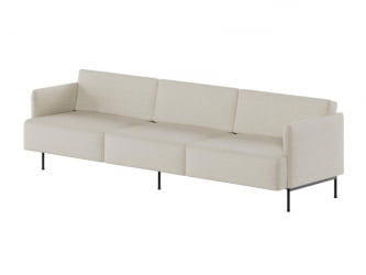 Диван трехместный Стенли СТН-3 Ромео 02/Металл Черный 2600*840*760 / STN-3 Romeo