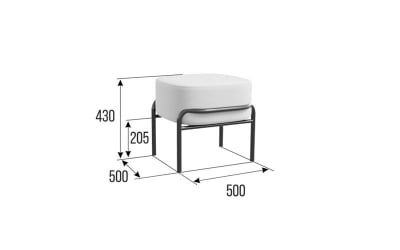 Пуф Флекс ФЛКС-4 Санторини 0401/Металл Черный / FLX-4 Santorini