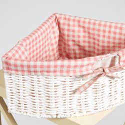 Этажерка Secret de Maison ANGULAIRE 3 ( mod. PE-04 ) paulownia, мдф, 34x34x123см, butter white (слоновая кость), ткань - красная клетка