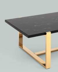 Журнальный столик Тоби 109*66 черный мрамор сталь Золото