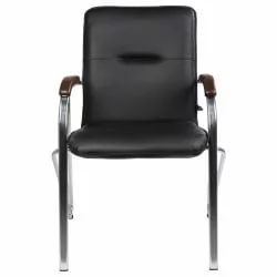 Кресло для приемных Samba хром кожзам Черный