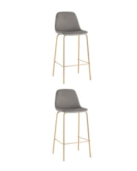 Комплект из двух стульев Валенсия SN велюр серый золотые ножки (2 шт)