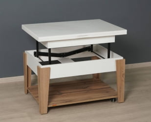 Стол-трансформер Агат 34 (03) Белый шпон-Дуб Вотан