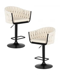 Стул барный DOBRIN LEON (кремовая ткань (LAR 275-33)) 2 шт