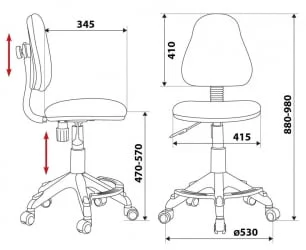 Кресло детское Бюрократ KD-4-F/TW-55